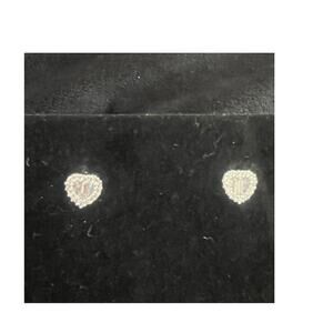 Vintage Heart-Shaped Cubic Zirconia Stud Earrings